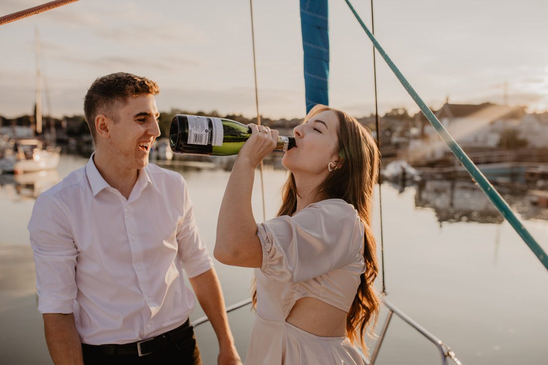 Grace & Jordan's Engagement shoot on a boat Wedding on The Isle of Wight : Holly Cade - Alternative Candid Documentary Wedding & Portrait Photographer. Available to shoot on the Isle of Wight, Portsmouth, Southampton, Hampshire, the South Coast of England, throughout the UK and Worldwide.