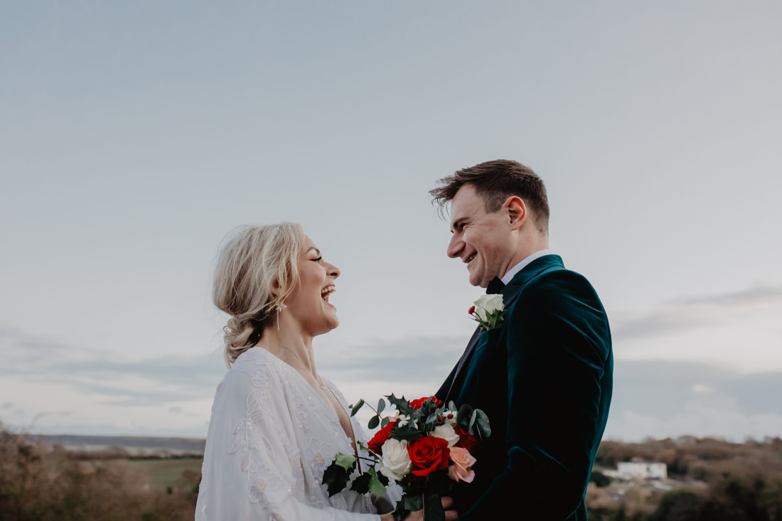 Hannah & Tom's Christmas Wedding in Yarmouth, Isle of Wight  : Holly Cade - Alternative Candid Documentary Wedding & Portrait Photographer. Available to shoot on the Isle of Wight, Portsmouth, Southampton, Hampshire, the South Coast of England, throughout the UK and Worldwide.