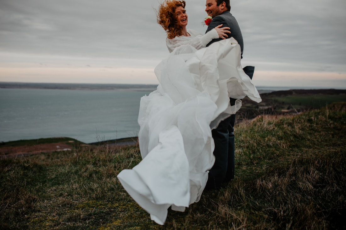 Hannah & Simon's Vow Renewal at Compton Beach and The Needles Battery : Holly Cade - Alternative Candid Documentary Wedding & Portrait Photographer. Available to shoot on the Isle of Wight, Portsmouth, Southampton, Hampshire, the South Coast of England, throughout the UK and Worldwide.
