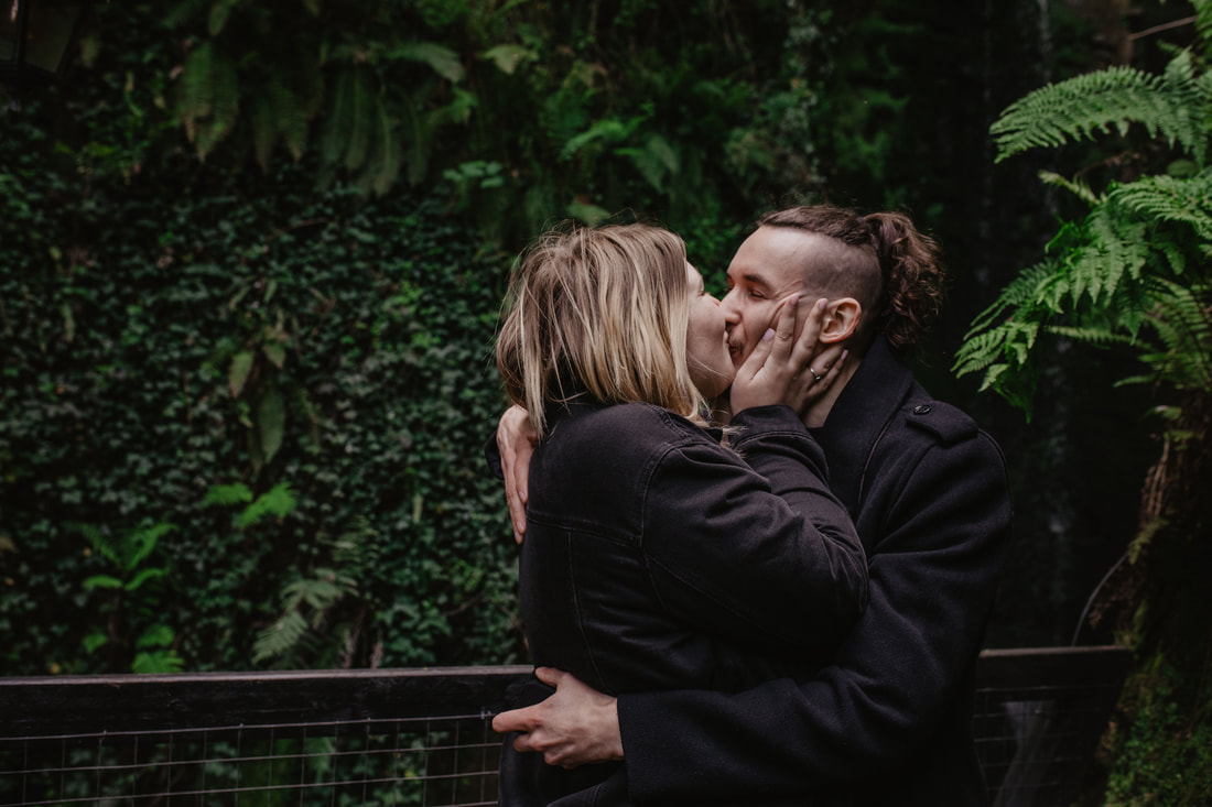 Lauren & Jonny's Real Proposal at Shanklin Chine : Holly Cade - Alternative Candid Documentary Isle of Wight Wedding Photographer. Available to shoot in Portsmouth, Southampton, Hampshire, the South Coast of England, throughout the UK and Worldwide.