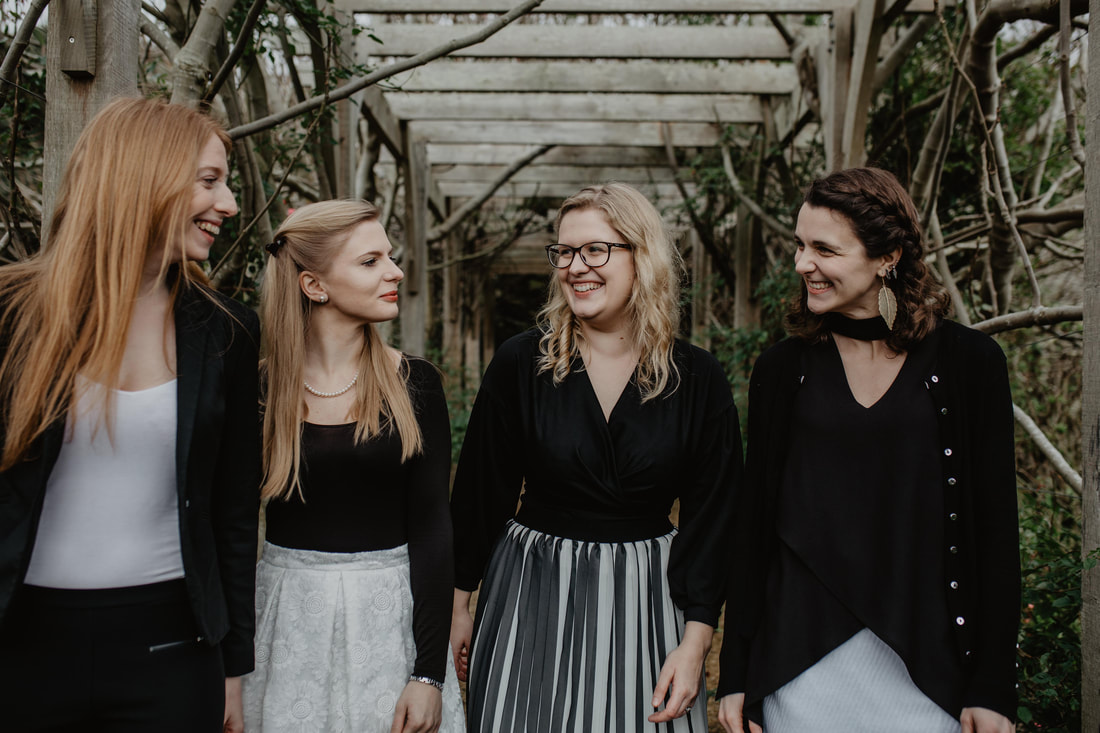Palisander: recorder quartet based in London. Photo shoot at Ventnor Botanic Gardens : Holly Cade - Alternative Documentary Wedding & Portrait Photographer. Available to shoot on the Isle of Wight, Portsmouth, Southampton, Hampshire, the South Coast of England, throughout the UK and Worldwide.