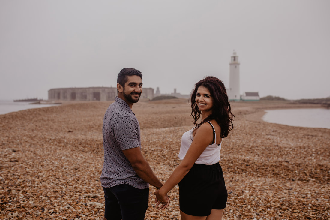 Real Live Surprise Proposal at Hurst Castle, Lymingtion with Sunil & Angelica : Holly Cade - Alternative Candid Documentary Wedding & Portrait Photographer. Available to shoot on the Isle of Wight, Portsmouth, Southampton, Hampshire, the South Coast of England, throughout the UK and Worldwide.